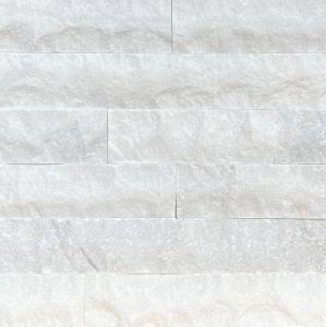 White Marble 4" Free Length Ledger Panel Split Face