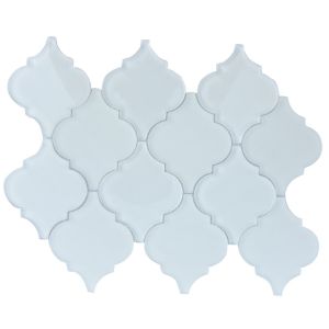 FREE SHIPPING - Snow White Frosted Glass Arabesque Mosaic