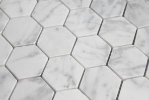 Carrara White 3" Hexagon
