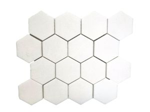 FREE SHIPPING - Thassos White 3" Hexagon Polished
