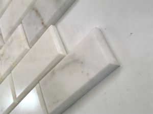 FREE SHIPPING - Kalta White 2X4 Beveled Brick Mosaic