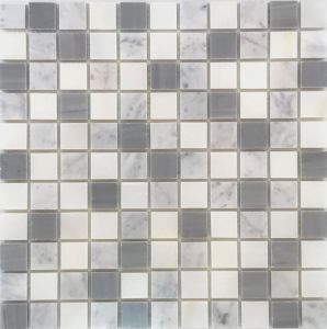 FREE SHIPPING - Bardiglio Scuro Mix 1X1 Mosaic Tile