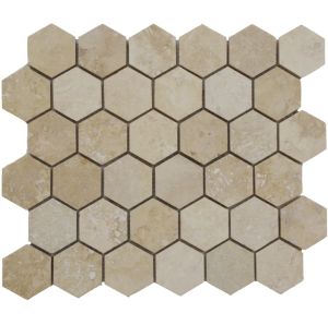 FREE SHIPPING - Ivory 2" Hexagon Honed