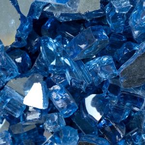 FREE SHIPPING - Fire Glass (0.50") Crushed Saphire Blue 20 Lbs Pebble Bag