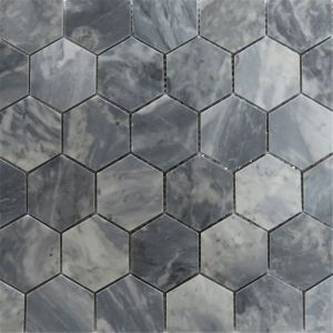 FREE SHIPPING - Camouflage Gray 2" Hexagon Polished Mosaic Tile