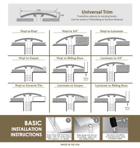 FREE SHIPPING - Coastal Cottage 94" LVP Multi-Purpose TMolding & Surface Reducer Molding