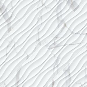 Dymo Statuary Wavy White 12x24 Glossy Ceramic Tile