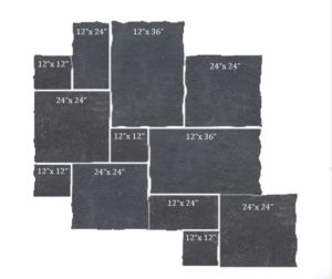 Lime Black 7/8" Jumbo Pattern Limestone Paver ROCKFACED