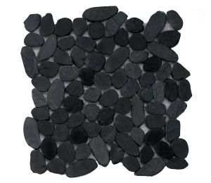 Charcoal Flat Interlocking 12x12 Polished Pebbles