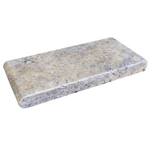 FREE SHIPPING - Silver Travertine 6x12 5CM Tumbled Pool Coping