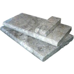 Silver Travertine 4x9 3CM Tumbled Pool Coping