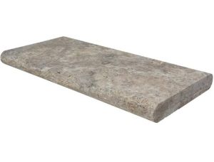 Double Bullnose Silver Travertine 16X24 5CM Pool Coping