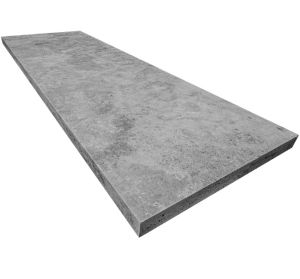 LIMITED TIME - FREE SHIPPING -Silver Travertine 24X72 2" Thick Eased Edge Tread