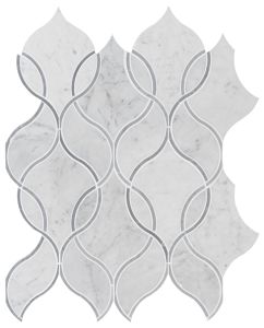 Carrara White Ellipsis Backsplash Tile