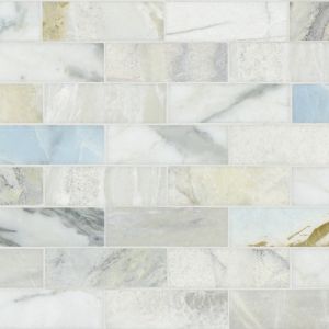 Cloudland 2x6 Polished Marble Subway Mosaic Floor And Wall Tile