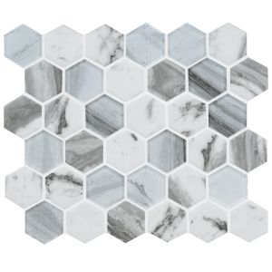 Esperanza 2" Recycled Glass 6mm Hexagon Tile