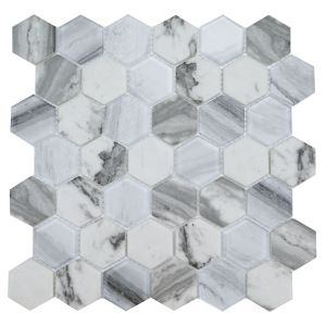 Esperanza 2" Recycled Glass 6mm Hexagon Tile