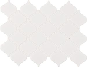 FREE SHIPPING - Retro Bianco Glossy Arabesque Mosaic