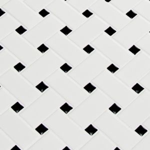 FREE SHIPPING - Retro Bianco Matte Basketweave Wall Tile