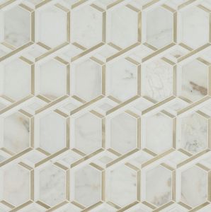 Luxor Royal Link Gold Pattern Marble & Metal Blend Mosaic