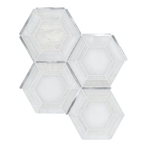 Medici Silver Pattern Hexagon Marble Mosaic