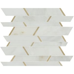 Metro Gold Pattern Marble & Metal Blend Mosaic