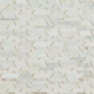 Metro Gold Pattern Marble & Metal Blend Mosaic