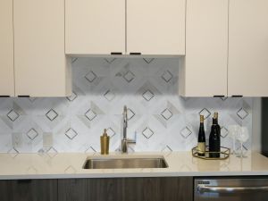 Verona Silver Pattern Marble & Metal Blend Mosaic