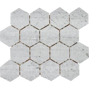 FREE SHIPPING - Haisa Blue 3" Hexagon Mosaic Tile