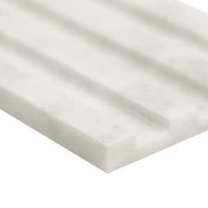 FREE SHIPPING - Arabescato Veneto White 4X12 Honed Slat 3D