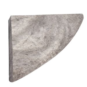 FREE SHIPPING - Silver Travertine 9" Corner Shelf