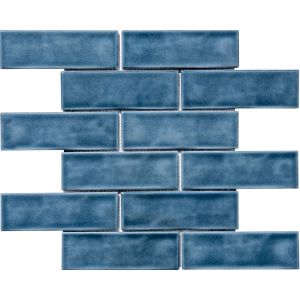 FREE SHIPPING - Renzo Blue Slate 2x6 Brick Handcrafted Tile