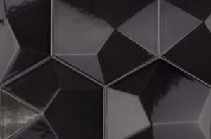 FREE SHIPPING - Cinder Brown 3D 2" Hexagon Polished Mosaic