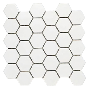FREE SHIPPING - Domino White Glossy 2x2 Hexagon Mosaic