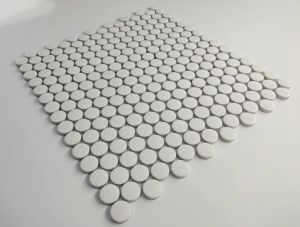 FREE SHIPPING - Absolute White Porcelain Penny Round Mosaic