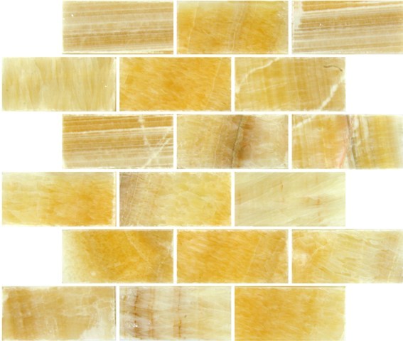 Buy 2x4x8MM Honey Onyx Subway Mosaic  Wallandtile.com